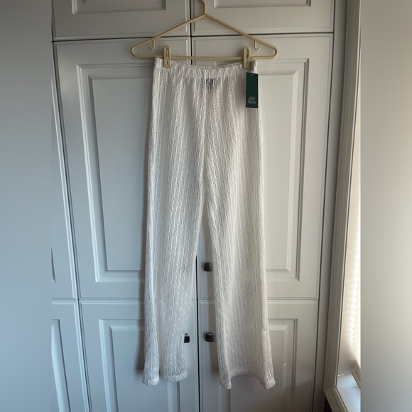 White Crochet Pants/Cover-Up - Picture 3 of 6